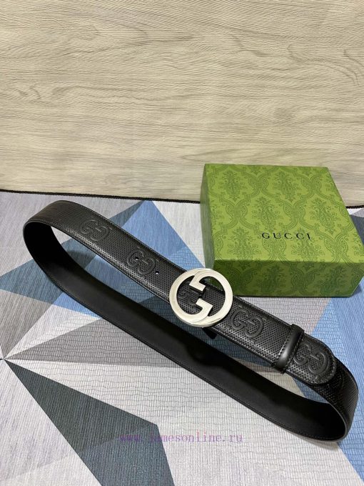 The Gucci 40mm belt features imported needle pattern embossed large flowers and a factory cu e0tnydu2 - Image 7