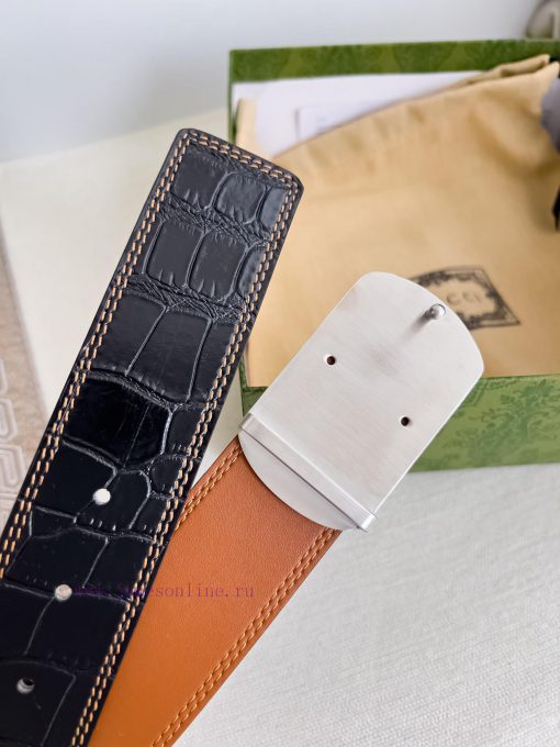 Gucci Gucci Belt ️ BeltHanging buckle, pure steel material buckle head, top layer cowhide, p 9z6l3lfl - Image 6