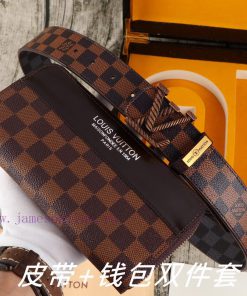 LV. Yilu Weideng Double Piece SetWooden box, belt+wallet, two-piece setGrade: Italian import hb2lx3d0