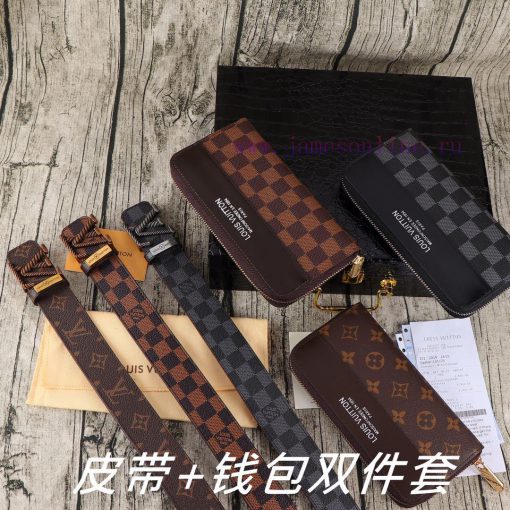 LV. Yilu Weideng Double Piece SetWooden box, belt+wallet, two-piece setGrade: Italian import hb2lx3d0 - Image 10