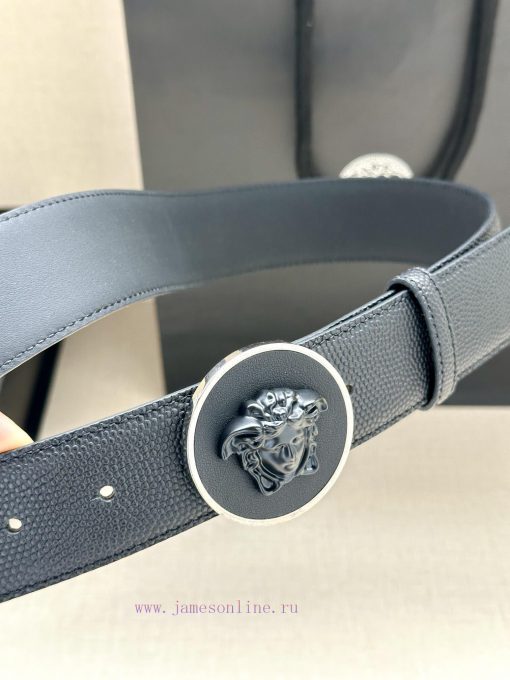 Width 4.0cm Versace This soft belt is adorned with a 3D Medusa belt buckle, which can be pai 032ybm9i - Image 3