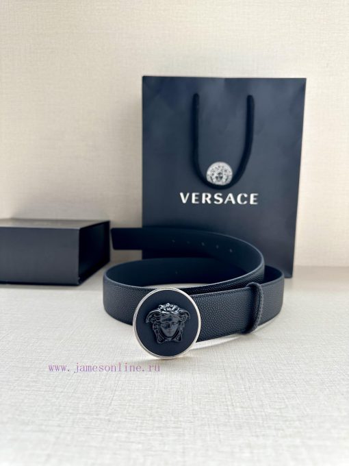 Width 4.0cm Versace This soft belt is adorned with a 3D Medusa belt buckle, which can be pai 032ybm9i - Image 4