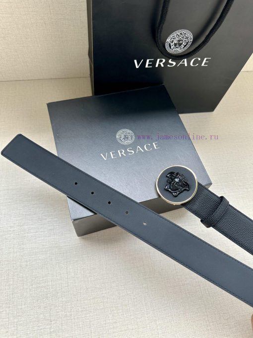 Width 4.0cm Versace This soft belt is adorned with a 3D Medusa belt buckle, which can be pai 032ybm9i - Image 9