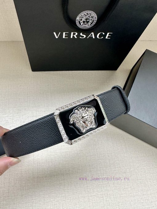 Width 4.0cm Versace This soft belt is adorned with a 3D Medusa belt buckle, which can be pai hulk4mqh - Image 7