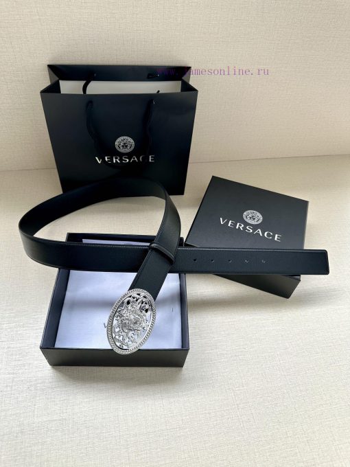 P Width 4.0cm Versace This oval accessory belt from Versace is adorned with the iconic Versa ojrx1ad4 - Image 3