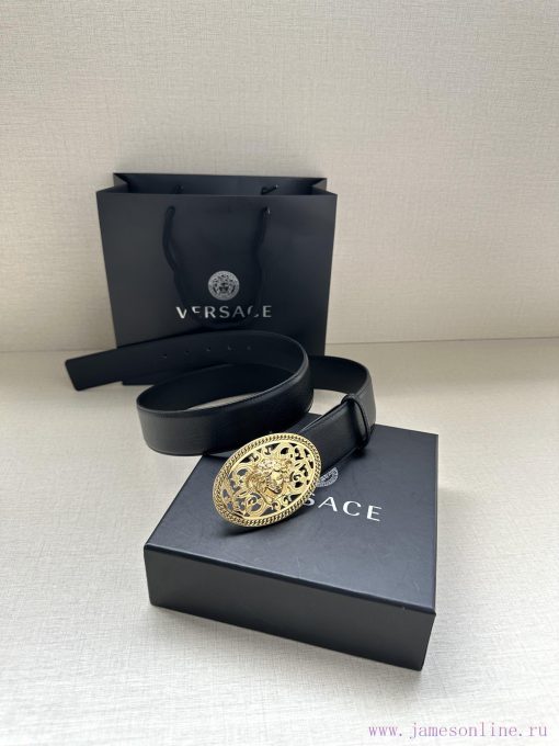 P Width 4.0cm Versace This oval accessory belt from Versace is adorned with the iconic Versa ojrx1ad4 - Image 9