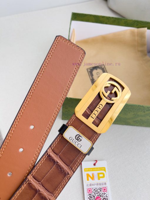 Gucci Gucci Belt ️ BeltHanging buckle, pure steel material buckle head, top layer cowhide, p gkhxvjdl - Image 9