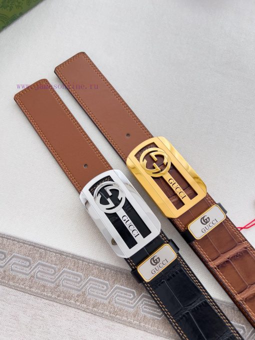 Gucci Gucci Belt ️ BeltHanging buckle, pure steel material buckle head, top layer cowhide, p gkhxvjdl - Image 10