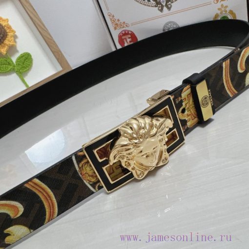 Versace. VersaceMaterial: Leather Belt with 100% Head Layer. The leather belt is guaranteed nku0g1mh - Image 8