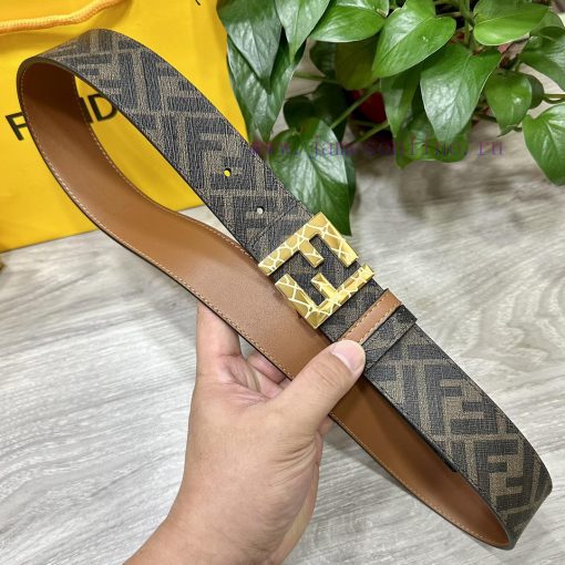 (Image+10)FENDI style, width 4.0CM, double ring front and back waist belt with FF nail buckl t8jkelj6 - Image 4