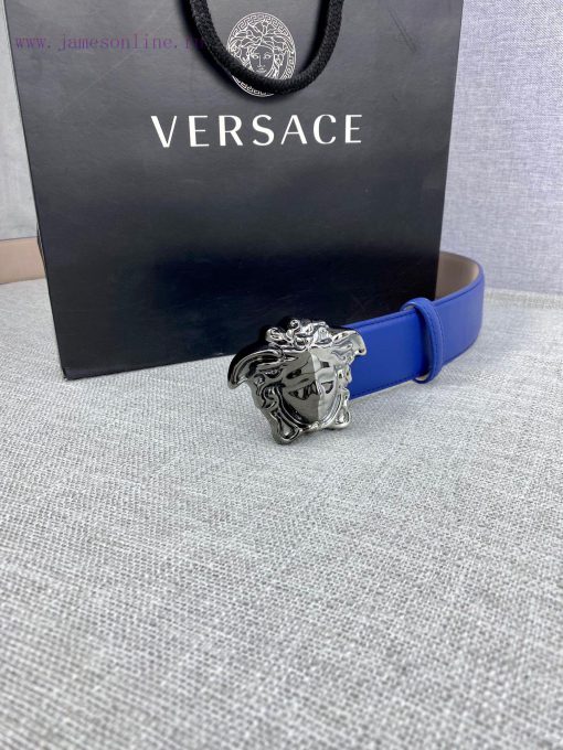 Width 3.8cm Versace This belt is crafted from high-quality leather and features a white/gold v78c25iz - Image 7