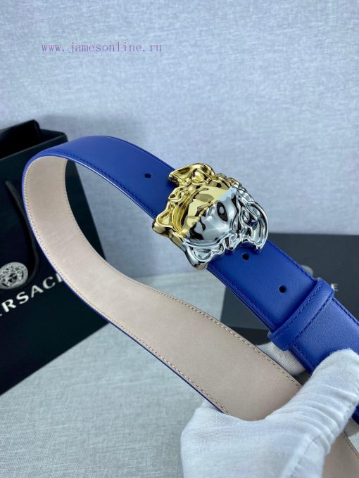 Width 3.8cm Versace This belt is crafted from high-quality leather and features a white/gold 6wtswxtg - Image 3