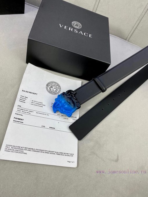 Width 3.8cm Versace This belt is crafted from high-quality leather and features a white/gold i7vet1np - Image 10