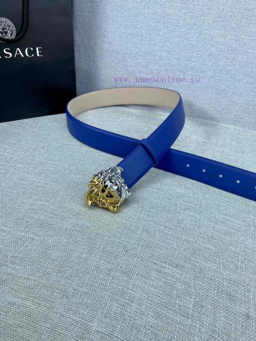 Width 3.8cm Versace This belt is crafted from high-quality leather and features a white/gold 6wtswxtg - Image 6