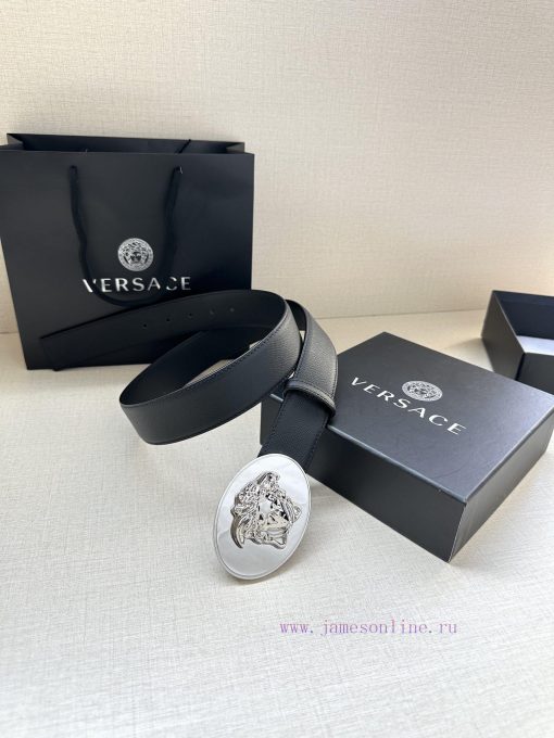 P Width 4.0cm Versace This oval accessory belt from Versace is adorned with the iconic Versa 0hricgbp - Image 3