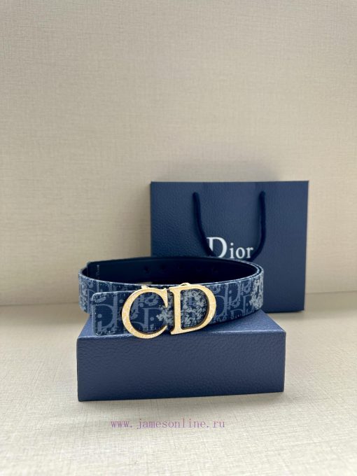 Width 3.5cm. This double-sided belt is made of 35mm blue denim fabric with smooth cowhide Ob nlrxrg3i - Image 7