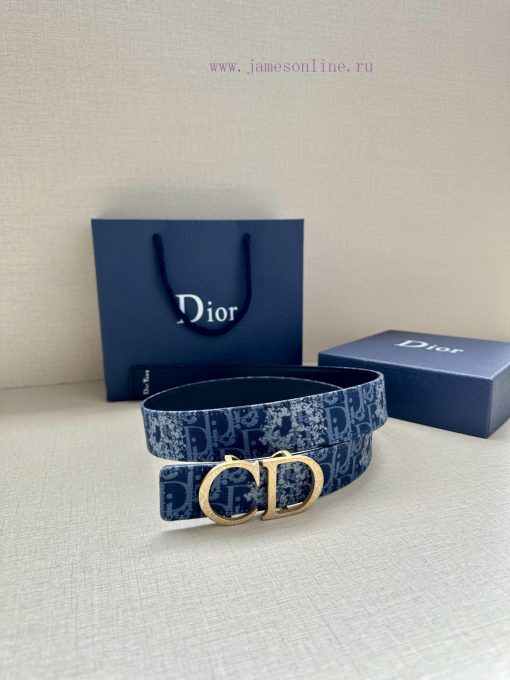 Width 3.5cm. This double-sided belt is made of 35mm blue denim fabric with smooth cowhide Ob nlrxrg3i - Image 8
