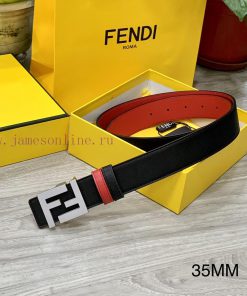 FENDL 35MM wide double-sided original calf leather with a single ruthenium palladium plated 5ch632ev