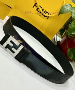 FENDL 40MM wide double-sided original calf leather with a single ruthenium palladium plated hf46jw3e