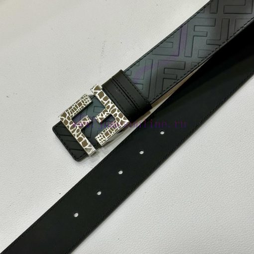 FENDL 40MM wide double-sided original calf leather with a single ruthenium palladium plated hf46jw3e - Image 3