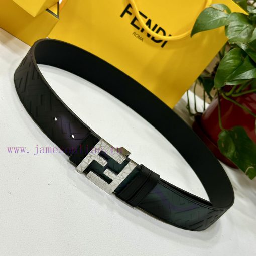 FENDL 40MM wide double-sided original calf leather with a single ruthenium palladium plated hf46jw3e - Image 7
