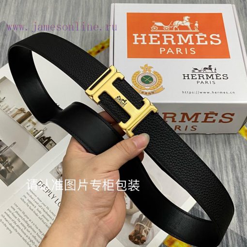 Hermes HermesBelt and waistband single-sided use quality 100% head layer cowhide lychee patt e6ae05dd - Image 3