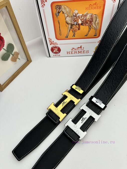 Hermes Hermès  Material: Leather Belt with 100% Head Layer. The leather belt is guaranteed t z3guy21t - Image 2