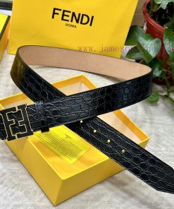FENDL 40MM wide double-sided original calf leather with a single ruthenium palladium plated 06dtixoa