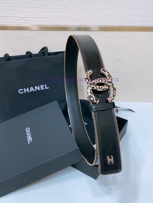 Chanel 24c brass metal imported shiny calf leather 4.0cm soft and exquisite waist belt k8kpcljq