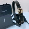 Chanel 24c brass metal imported shiny calf leather 4.0cm soft and exquisite waist belt jlkzod57