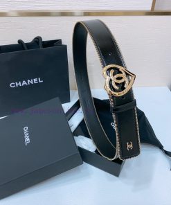 Chanel 24c brass metal imported shiny calf leather 4.0cm soft and exquisite waist belt jlkzod57
