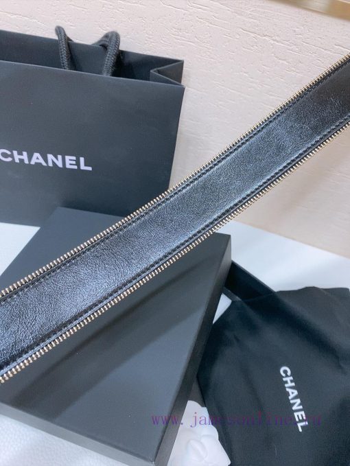 Chanel 24c brass metal imported shiny calf leather 4.0cm soft and exquisite waist belt k8kpcljq - Image 9