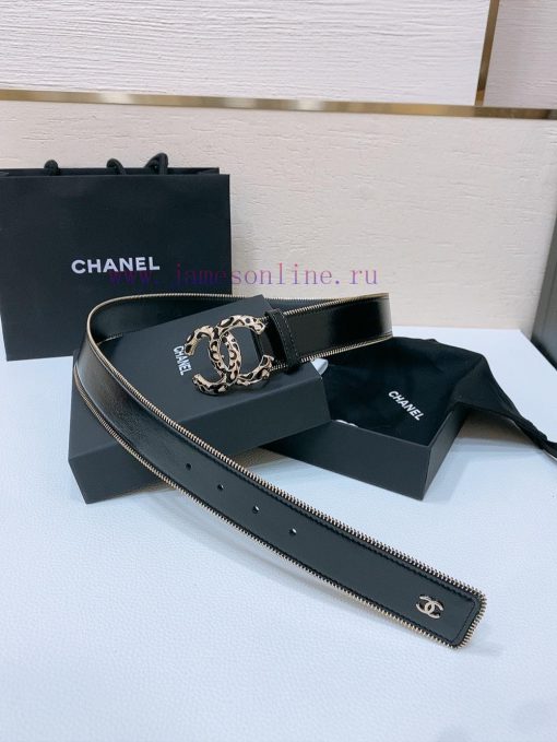 Chanel 24c brass metal imported shiny calf leather 4.0cm soft and exquisite waist belt k8kpcljq - Image 10