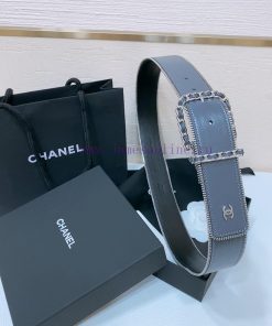 Chanel 24c brass metal imported shiny calf leather 4.0cm soft and exquisite waist belt j3jkiohz