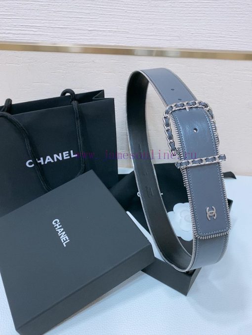 Chanel 24c brass metal imported shiny calf leather 4.0cm soft and exquisite waist belt j3jkiohz