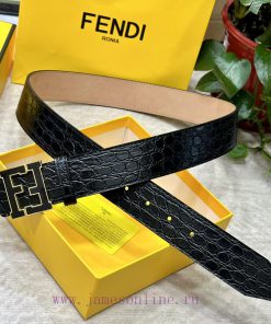 FENDL 40MM wide double-sided original calf leather with a single ruthenium palladium plated c03lv8rn