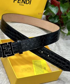 FENDL 40MM wide double-sided original calf leather with a single ruthenium palladium plated knfqt66t