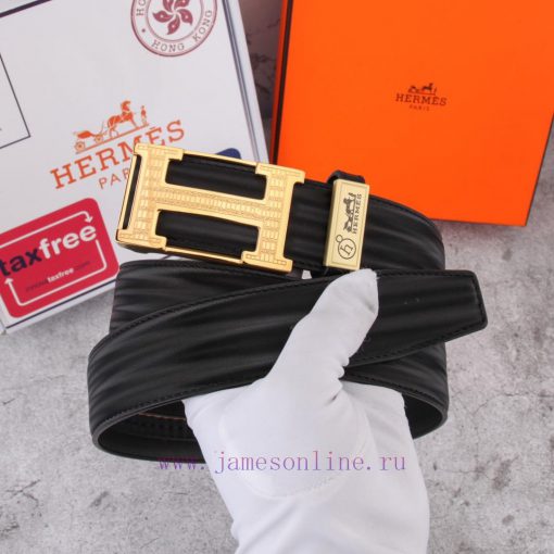 Hermes pure steel automatic buckle ⏯ P width 3.5cm synchronous, double-sided top layer cowhi j2w6u2g7 - Image 7
