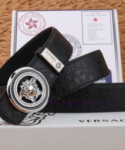 Versace leather belt with a beautiful head and embossed cowhide body, exquisite diamond buck 7a0rub57