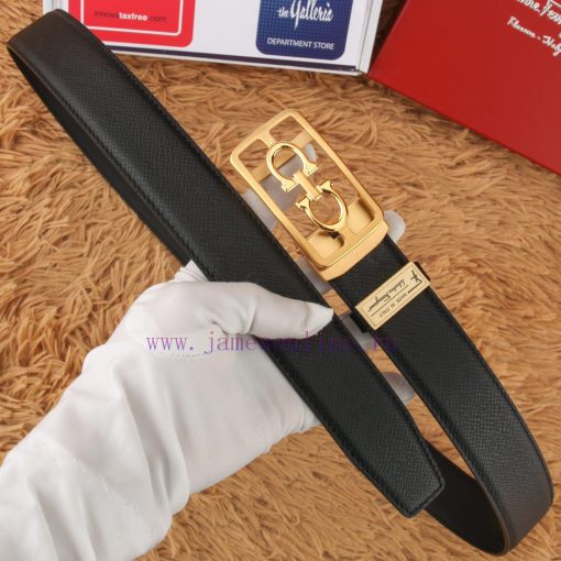 Ferragamo 316 pure steel automatic buckle ⏯️ P belt width 3.5cm double-sided cowhide classic p29806eg - Image 5