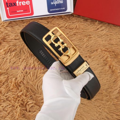 Ferragamo 316 pure steel automatic buckle ⏯️ P belt width 3.5cm double-sided cowhide classic p29806eg - Image 6
