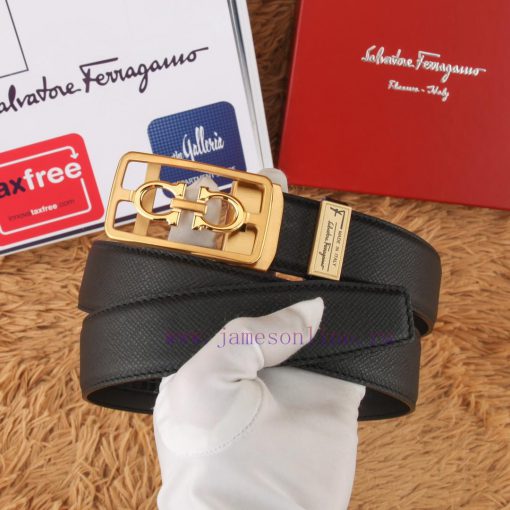 Ferragamo 316 pure steel automatic buckle ⏯️ P belt width 3.5cm double-sided cowhide classic p29806eg - Image 8