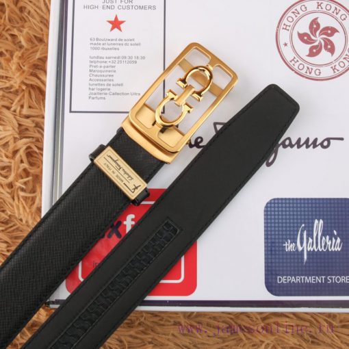 Ferragamo 316 pure steel automatic buckle ⏯️ P belt width 3.5cm double-sided cowhide classic p29806eg - Image 9