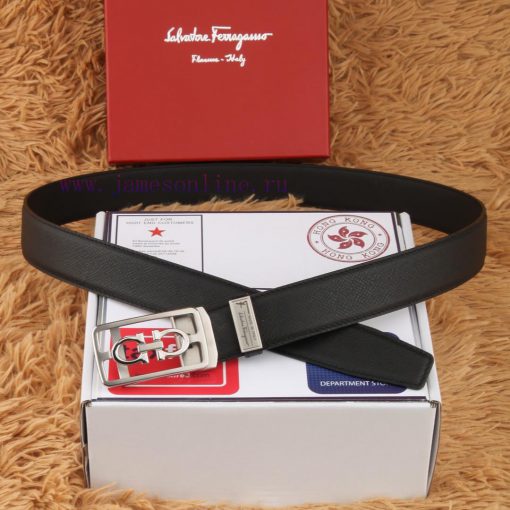 Ferragamo 316 pure steel automatic buckle ⏯️ P belt width 3.5cm double-sided cowhide classic 02ua8umt - Image 8