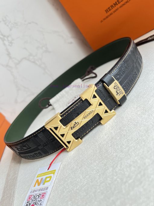 Hermes Hermes waist beltHanging buckle, classic pure steel material buckle head, double-side 3oqwzsnd - Image 4