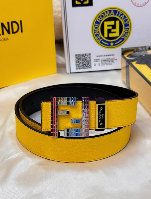 Belt FENDI Fendi ReproductionThe waistband is made of 100% head layer cowhide, ensuring genu 0sfe7hv0 - Image 4