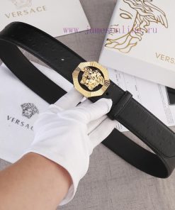 Width 4.0cm Versace This belt is adorned with the iconic Versace Medusa logo buckle, showcas t09jrqjd