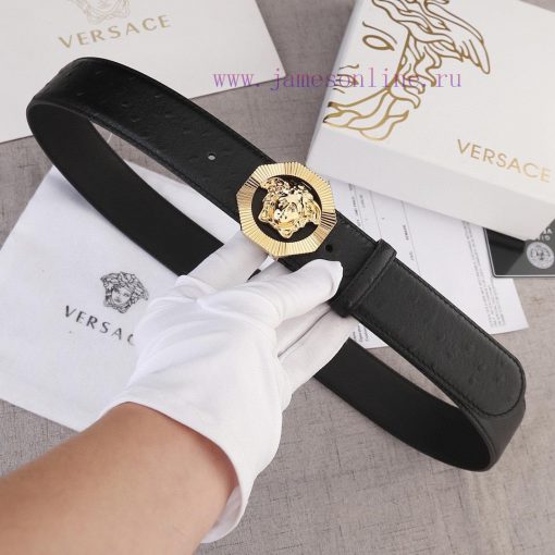 Width 4.0cm Versace This belt is adorned with the iconic Versace Medusa logo buckle, showcas t09jrqjd
