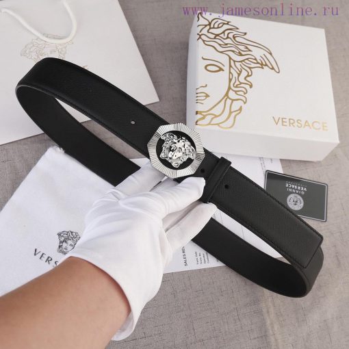 Width 4.0cm Versace This belt is adorned with the iconic Versace Medusa logo buckle, showcas qhn9bk1p