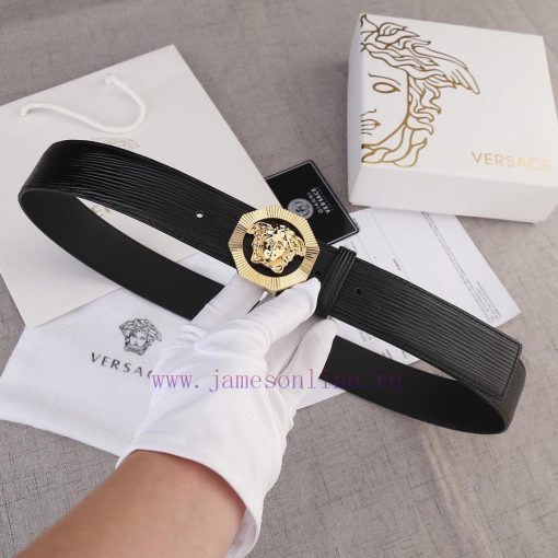 Width 4.0cm Versace This belt is adorned with the iconic Versace Medusa logo buckle, showcas sia03vld - Image 6